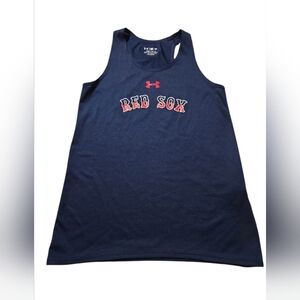 Under Armour Womens SIZE M Navy Tank Top with Red Sox Logo Baseball